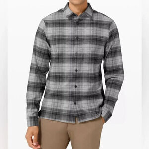 Lululemon Masons Peak Flannel Long Sleeve Shirt Black & White Size XXL
